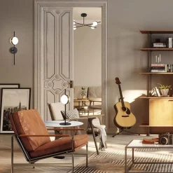 Straluma Moderne wandlamp zwart met witte bol incl LED><noscript><img width=