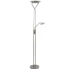 Straluma Nikkel vloerlamp met LED uplighter en leeslamp> Vloerlampen|Leeslampen