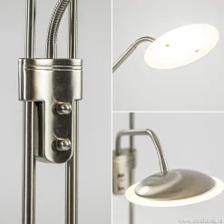 Straluma Nikkel vloerlamp met LED uplighter en leeslamp><noscript><img width=