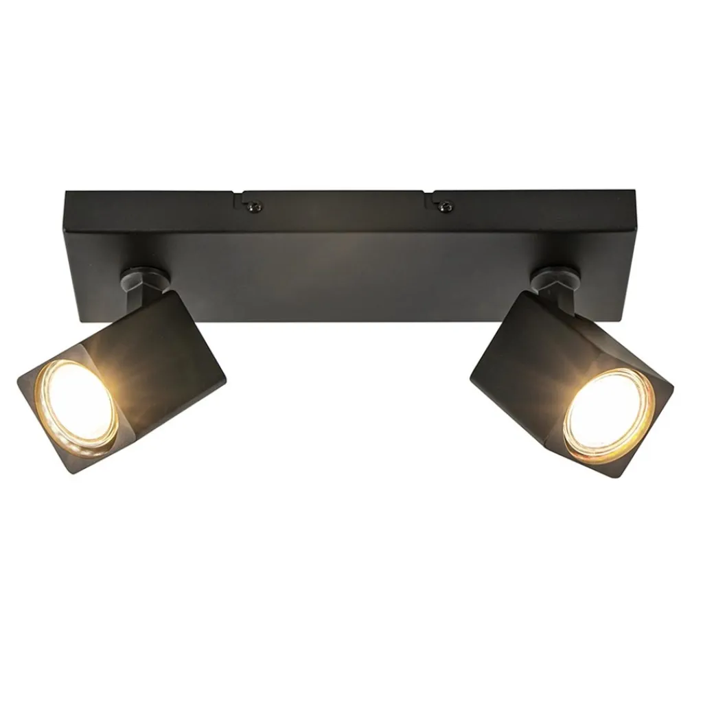 Straluma Opbouwspot 2-lichts balk zwart> Opbouwspots|Woonkamerlampen