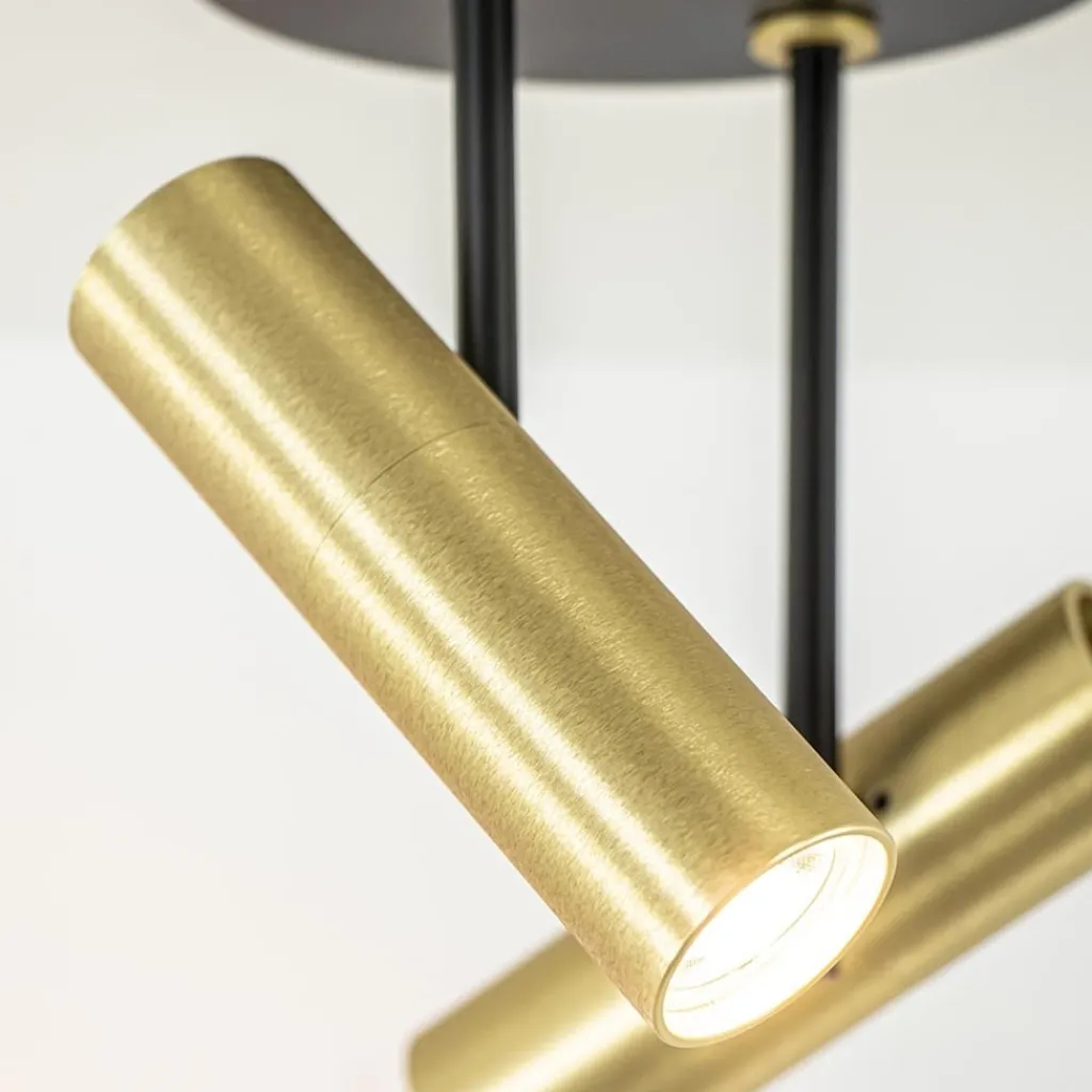 Straluma Opbouwspot 2-lichts rond zwart/brass verstelbaar> Plafondlampen|Opbouwspots