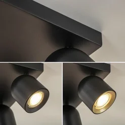 Straluma Opbouwspot 4-lichts vierkant zwart GU10><noscript><img width=