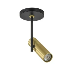 Straluma Opbouwspot 1-lichts zwart/brass GU10 mini> Plafondlampen|Opbouwspots