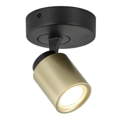 Straluma Opbouwspot 1-lichts zwart/goud GU10> Plafondlampen|Wandlampen