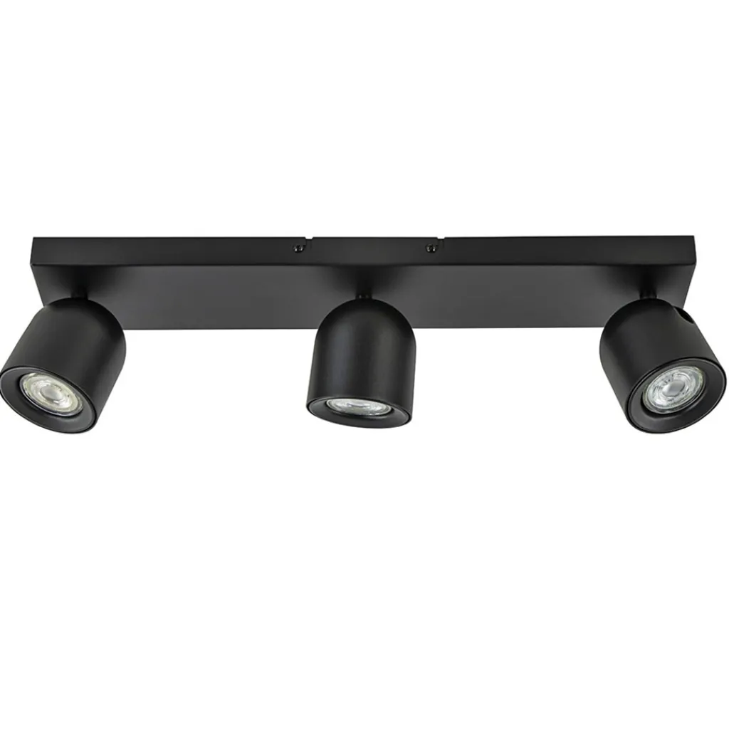 Straluma Opbouwspot Solare 3l balk zwart> Plafondlampen|Opbouwspots