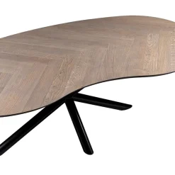 Straluma Organische eettafel eiken met zwarte poot en visgraat><noscript><img width=