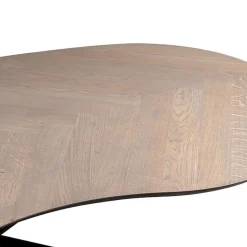 Straluma Organische eettafel eiken met zwarte poot en visgraat><noscript><img width=