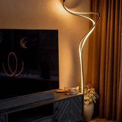 Straluma Organische vloerlamp zwart met dimbaar LED><noscript><img width=