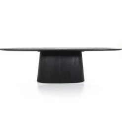 Straluma Ovale eettafel Aron 300x110 cm zwart mangohout> Eettafels