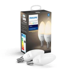 Straluma Philips Hue e14 kaars mat 2-pack 2700k> Smart lampen|Philips Hue