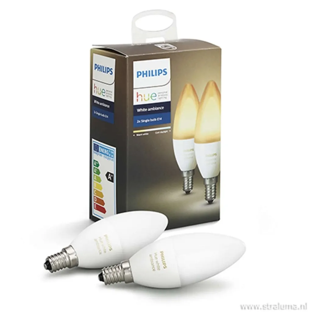 Straluma Philips Hue 4w e14 kaars 2-pack white ambiance> Smart lampen|Philips Hue