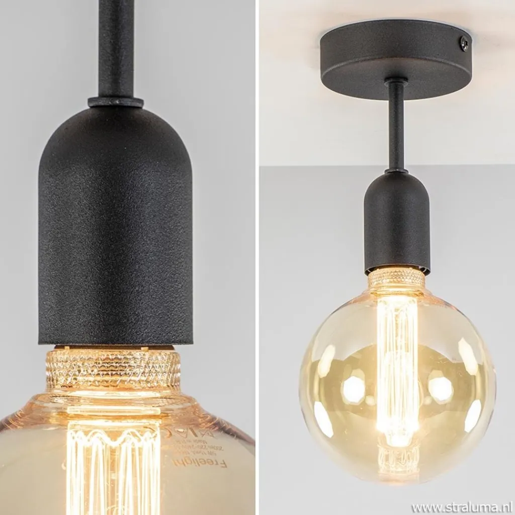 Straluma Plafondfitting basic zwart> Woonkamerlampen|Keukenverlichting