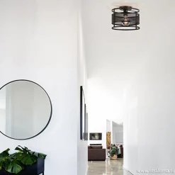 Straluma Plafondlamp cilinder gaas zwart><noscript><img width=