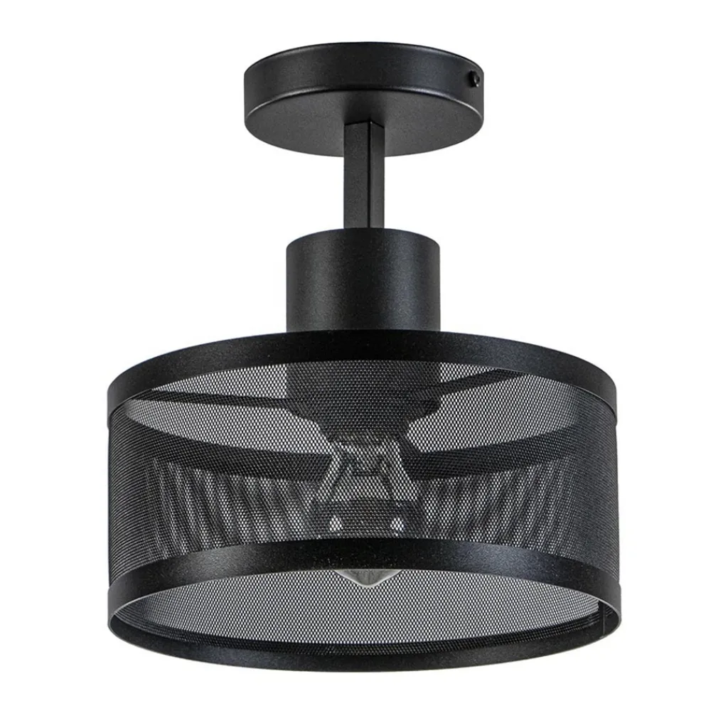 Straluma Plafondlamp cilinder geperforeerd zwart> Woonkamerlampen|Slaapkamerlampen