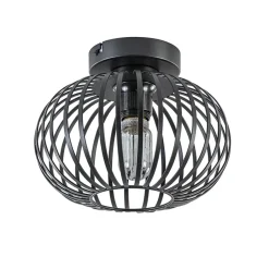 Straluma Plafondlamp donut klein draad zwart 25cm> Draadlampen|Woonkamerlampen