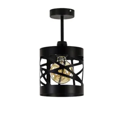 Straluma Plafondlamp Frez zwart metaal> Woonkamerlampen|Slaapkamerlampen