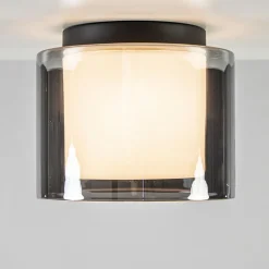 Straluma Plafondlamp Ice 23cm zwart/smoke IP44><noscript><img width=