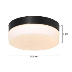 Straluma Plafondlamp Ikaro zwart 24cm 3-step dim><noscript><img width=