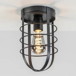 Straluma Plafondlamp kooi zwart> Kooilampen|Woonkamerlampen