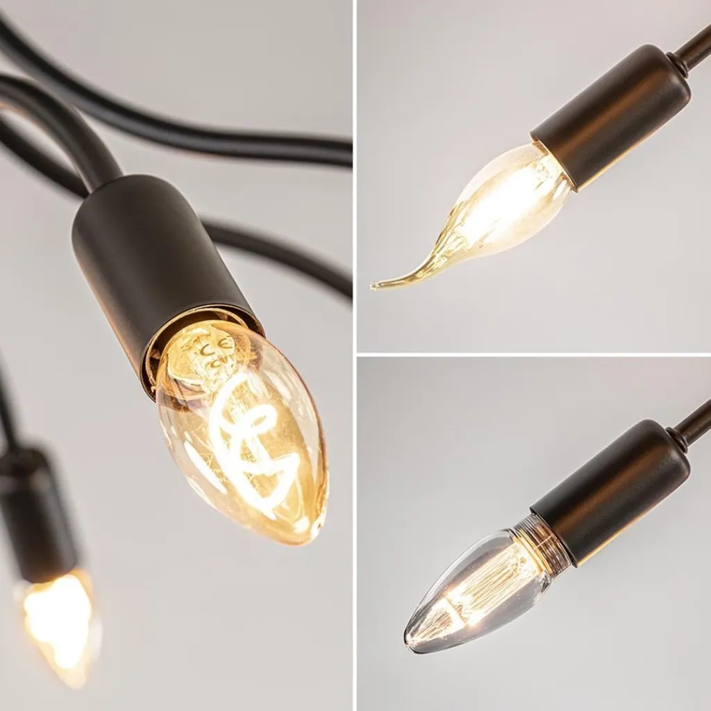 Straluma Plafondlamp Kraken klein 8-armen zwart> Plafondlampen|Klassieke Verlichting