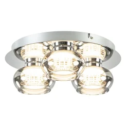 Straluma Plafondlamp 3-L chroom/smoke 3-step dim.> Plafondlampen|Halverlichting