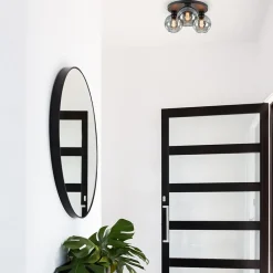 Straluma Plafondlamp 3L zwart bolglas smoke><noscript><img width=