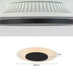 Straluma Plafondlamp Lido zwart 29cm indirect><noscript><img width=