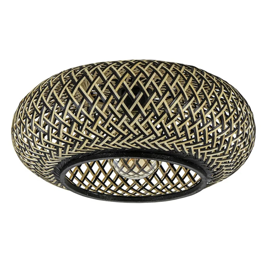 Straluma Plafondlamp Maze bamboe/zwart 40cm> Woonkamerlampen|Slaapkamerlampen
