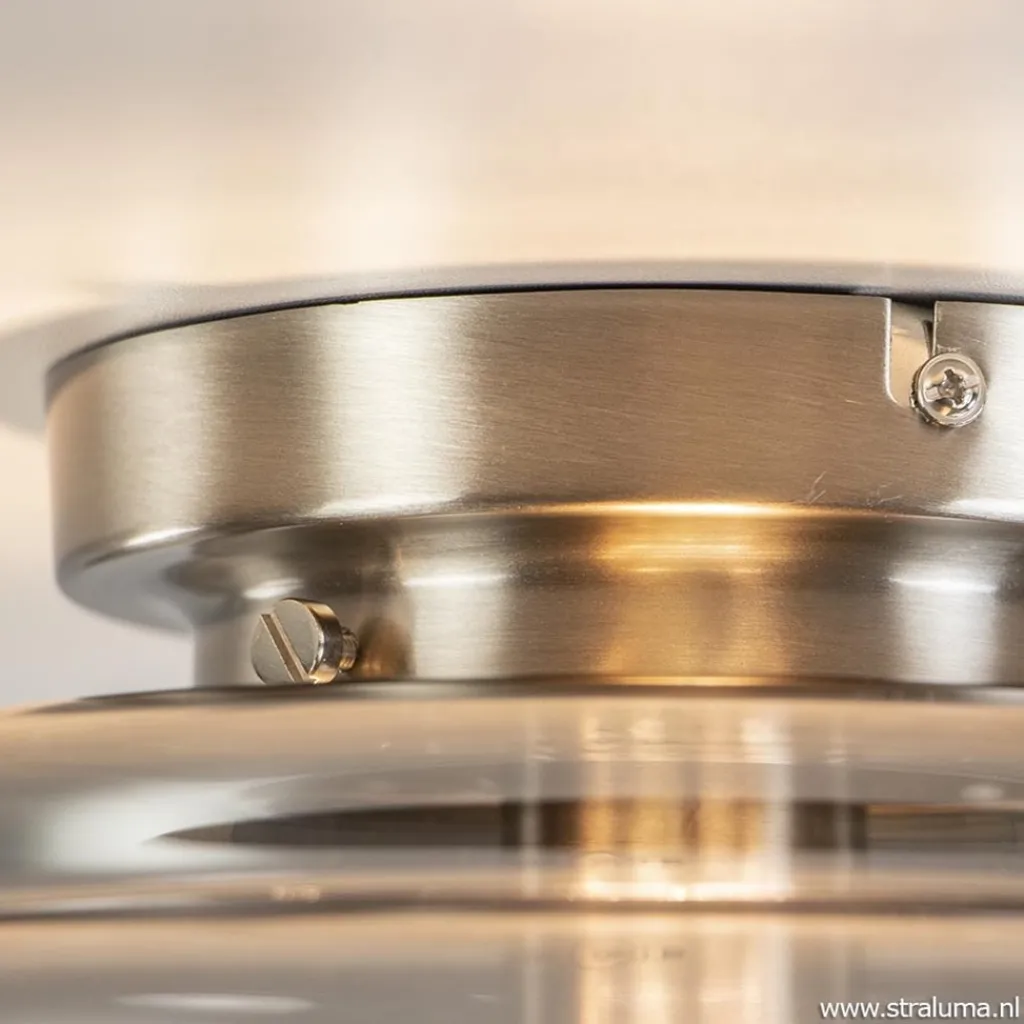 Straluma Plafondlamp nikkel + smoke glas> Keukenverlichting|Halverlichting