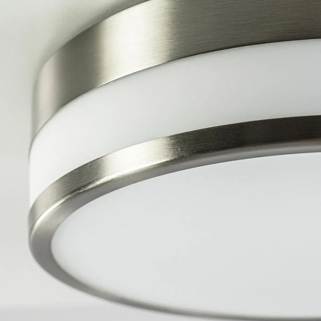 Straluma Plafondlamp nikkel/glas IP44 3-step dim.> Plafondlampen|Plafonnières