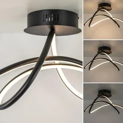 Straluma Plafondlamp Plaza zwart 3-switchdim><noscript><img width=