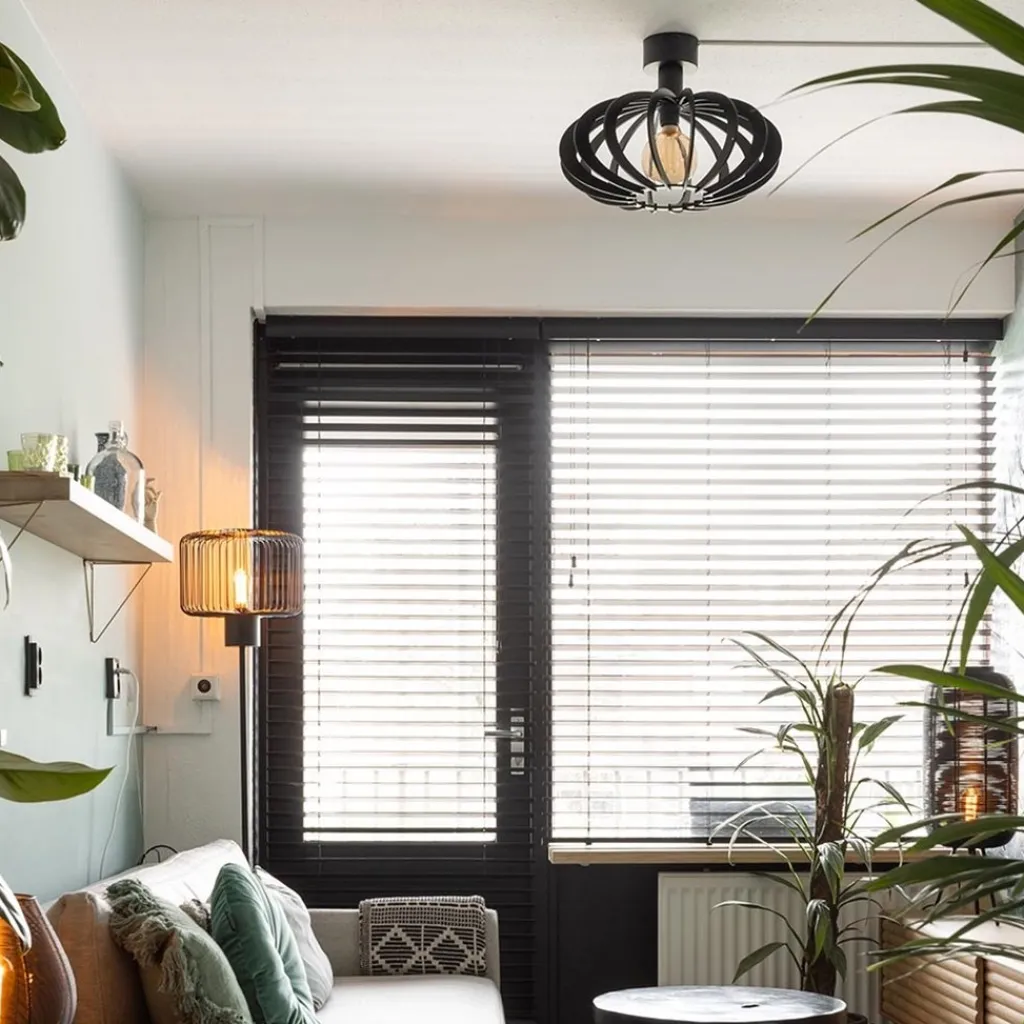 Straluma Plafondlamp Plywood zwart hout> Keukenverlichting|Plafondlampen