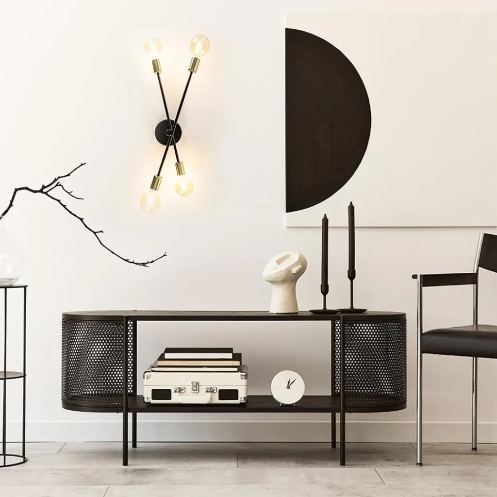 Straluma Plafondlamp Sticks 4L zwart/goud excl. e27 l.b.> Plafondlampen|Wandlampen