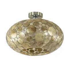 Straluma Plafondlamp Ufo goud schelpen 40cm> Schelpenlampen|Woonkamerlampen