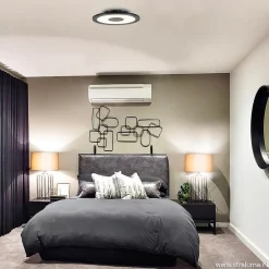 Straluma Plafondlamp zwart rond 38cm 3-st.dim.><noscript><img width=