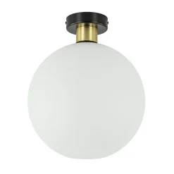Straluma Plafondlamp zwart/goud met opaal glas 30 cm> Plafondlampen|Luxe Verlichting