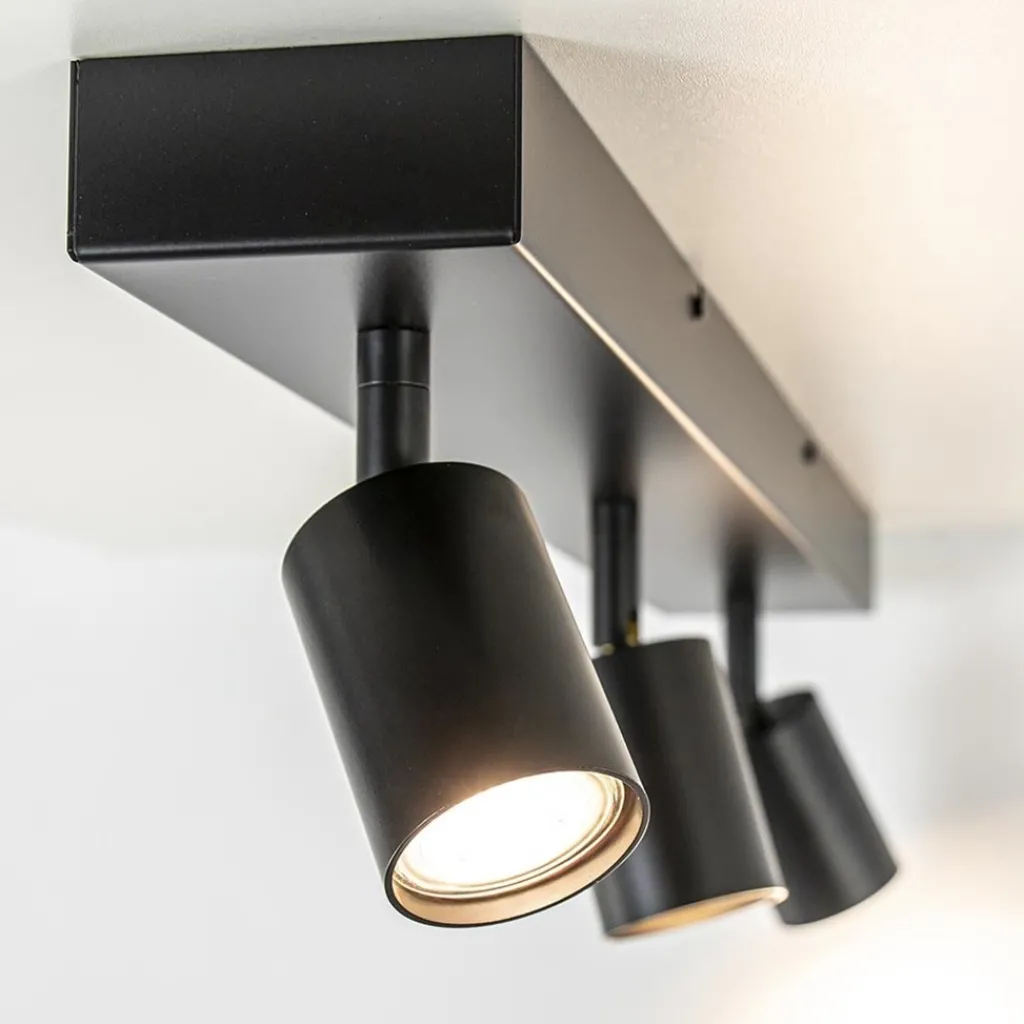 Straluma Plafondspot Bounce 3L balk zwart> Plafondlampen|Opbouwspots