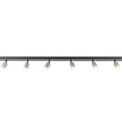 Straluma Plafondspot Bounce 6L balk zwart/rvs> Opbouwspots|Keukenverlichting