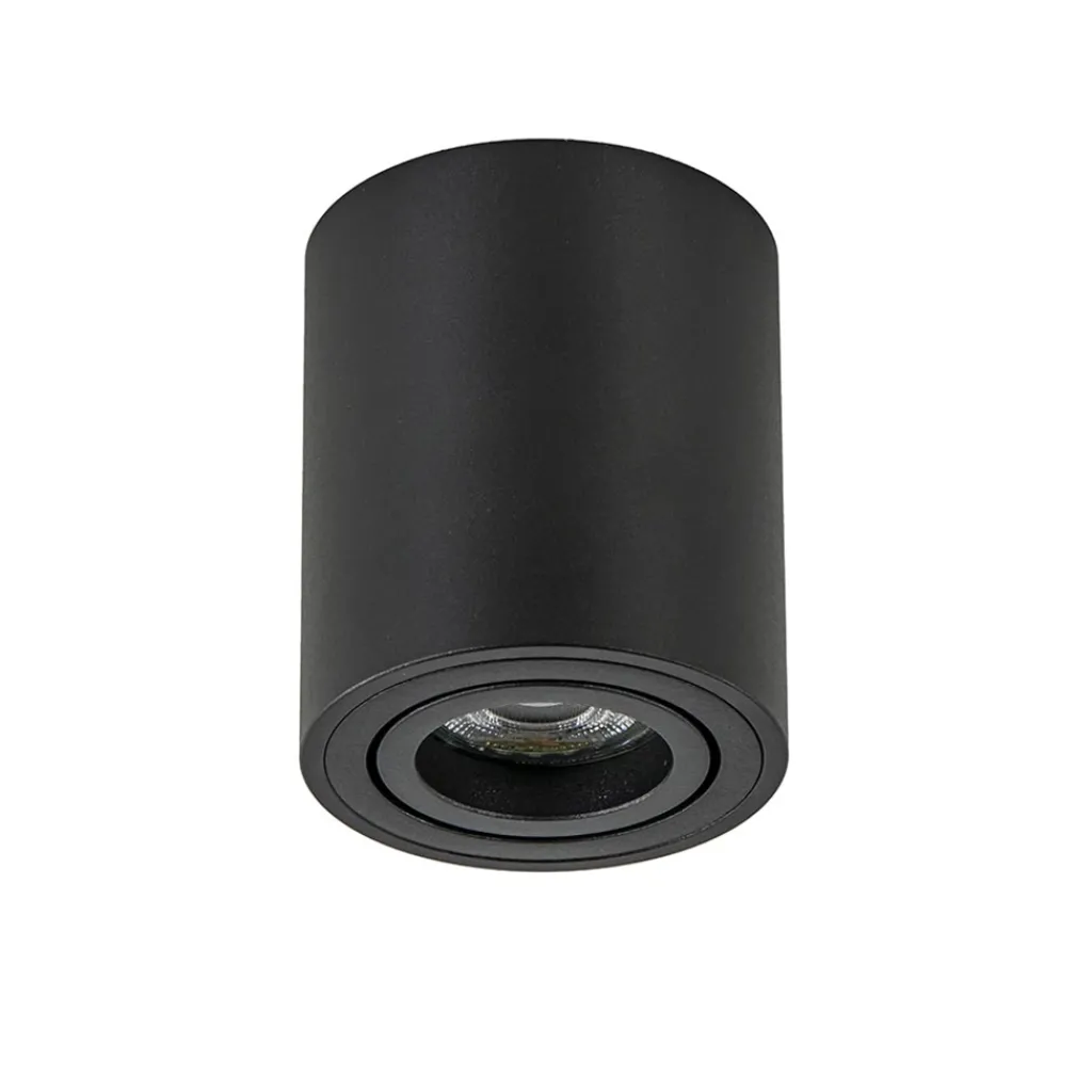 Straluma Plafondspot cilinder zwart verstelbaar gu10> Opbouwspots|Woonkamerlampen