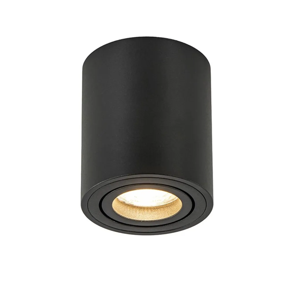 Straluma Plafondspot cilinder zwart verstelbaar gu10> Opbouwspots|Woonkamerlampen