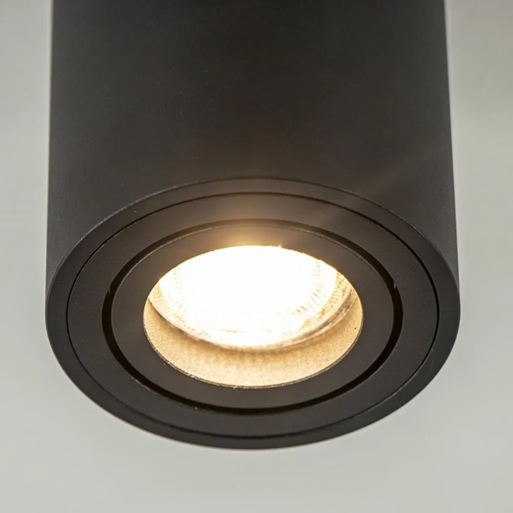 Straluma Plafondspot cilinder zwart verstelbaar gu10> Opbouwspots|Woonkamerlampen