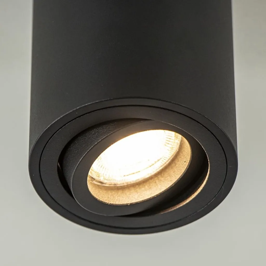 Straluma Plafondspot cilinder zwart verstelbaar gu10> Opbouwspots|Woonkamerlampen