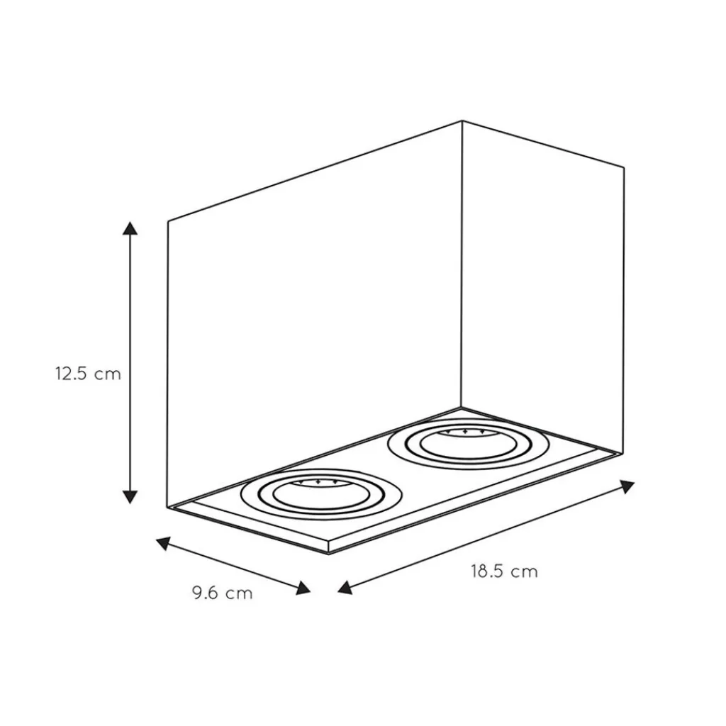 Straluma Plafondspot dubbel box wit gu10> Opbouwspots|Keukenverlichting