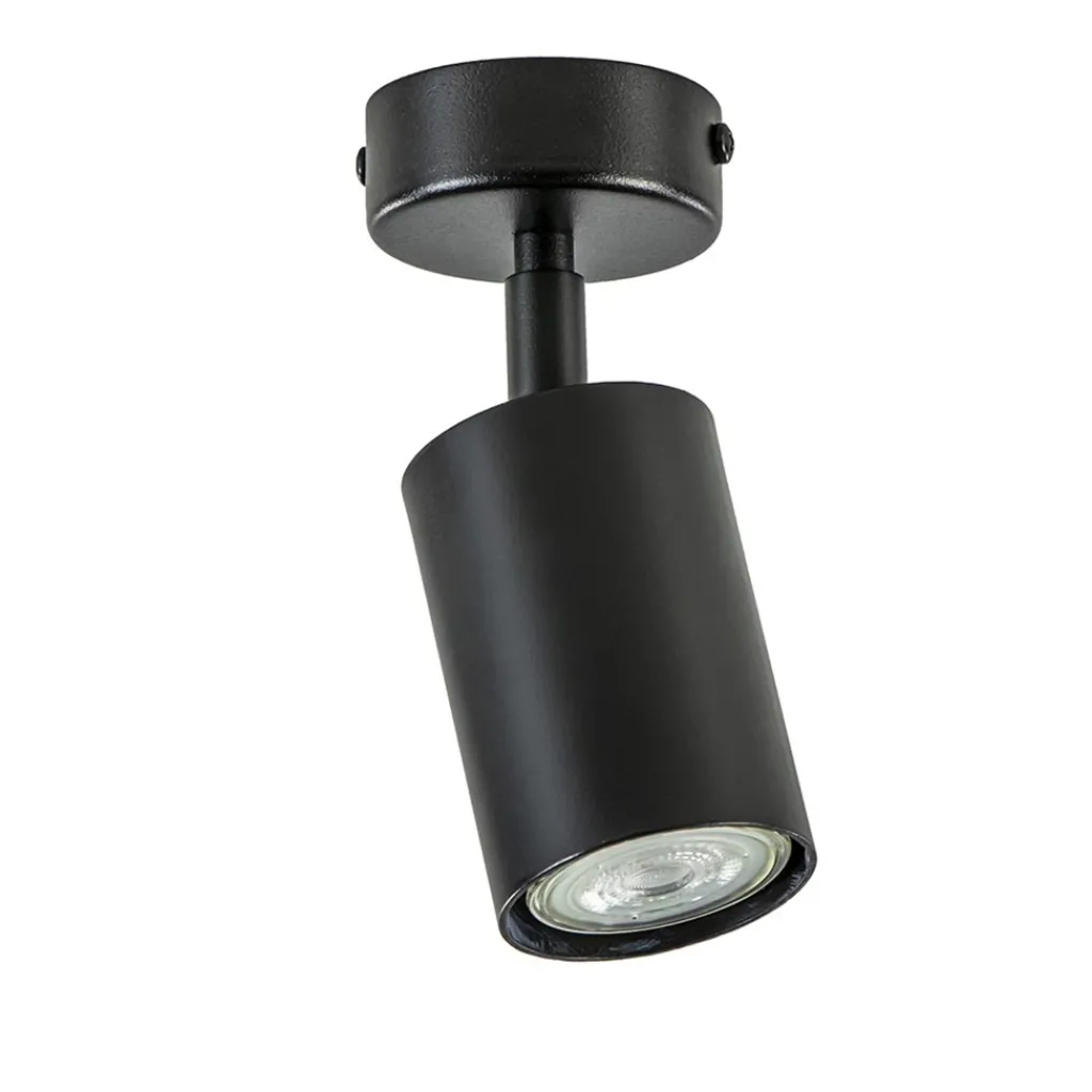 Straluma Plafondspot enkel zwart gu10> Plafondlampen|Opbouwspots