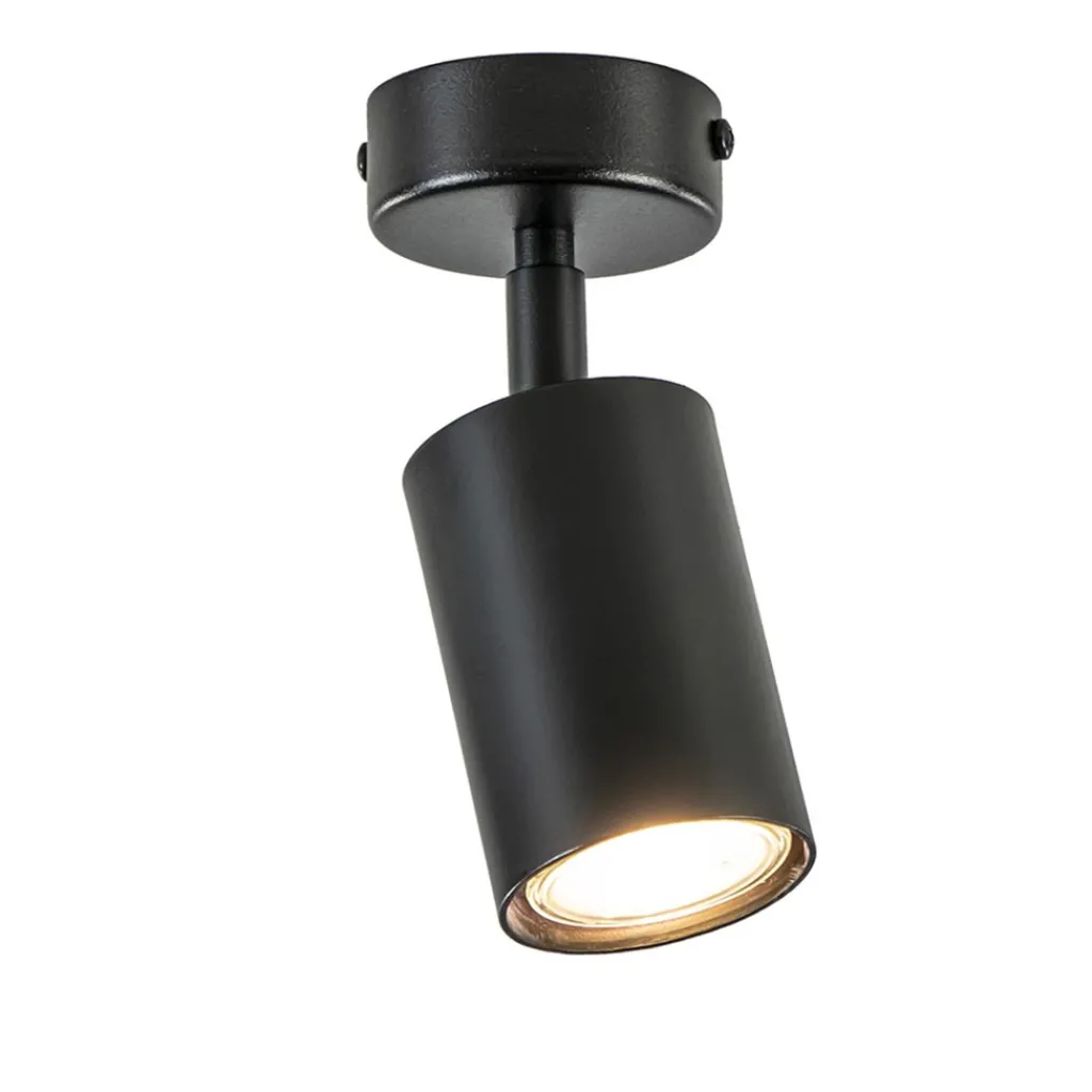 Straluma Plafondspot enkel zwart gu10> Plafondlampen|Opbouwspots