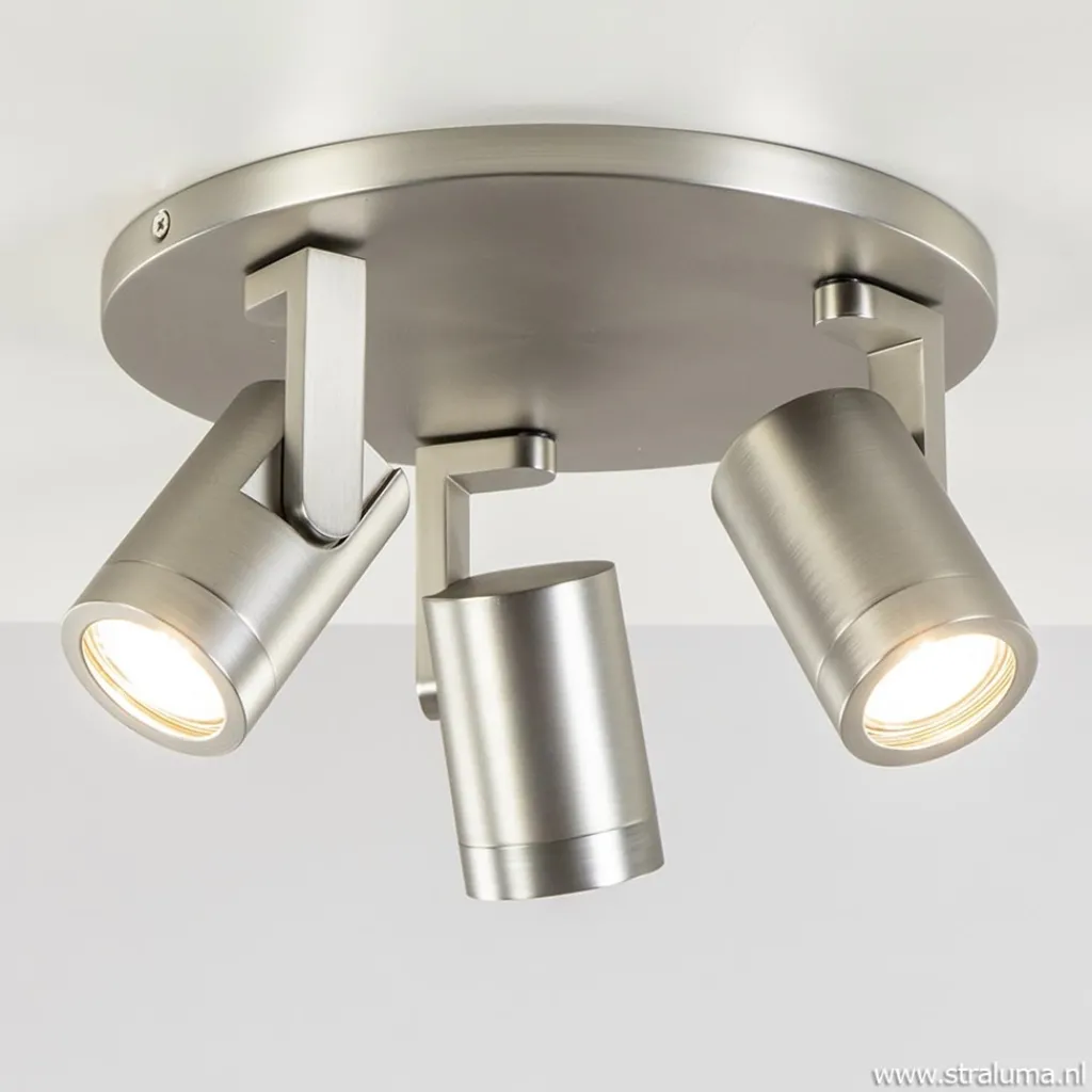 Straluma Plafondspot Halo 3L rond rvs> Opbouwspots|Keukenverlichting