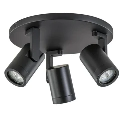 Straluma Plafondspot Halo 3L rond zwart> Opbouwspots|Woonkamerlampen