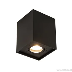 Straluma Plafondspot kubus zwart kantelbaar gu10> Opbouwspots|Woonkamerlampen