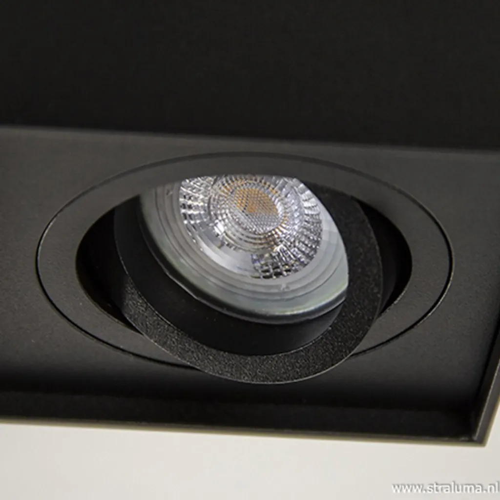 Straluma Plafondspot kubus zwart kantelbaar gu10> Opbouwspots|Woonkamerlampen