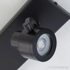 Straluma Plafondspot mat zwart balk 2-lichts gu10><noscript><img width=